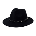 Chokore Chokore Fedora Hat with Spiked Leather Band (Black) 