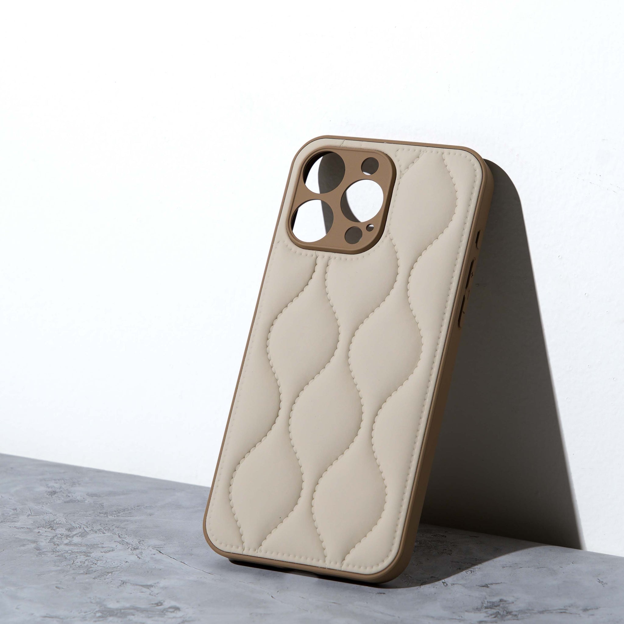 Chokore Patterned Leather Cover (Beige) for iPhone