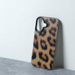 Chokore Chokore Cheetah Stamp Cover (Brown) for iPhone 