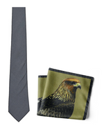 Chokore Chokore The Eagle Has Landed - Pocket Square & Dark Grey color silk tie for men