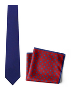 Chokore Chokore Panjim - Pocket Square & dark blue necktie