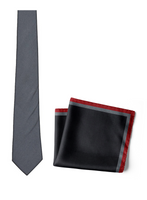 Chokore Chokore Onyx - Pocket Square & Dark Grey color silk tie for men