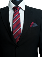 Chokore Chokore Spot On - Pocket Square & Chokore Repp Tie (Red) Necktie