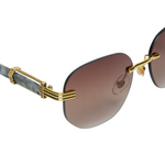 Chokore Chokore Rimless Carter Sunglasses( Brown) 