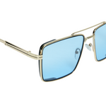 Chokore Chokore Double Bridge Aviator Sunglasses (Blue & Black Gold) 