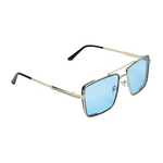 Chokore Chokore Double Bridge Aviator Sunglasses (Blue & Black Gold) 