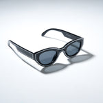 Chokore  Chokore Vintage Cat-Eye Oversized Sunglasses (Black with White Outline)