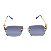 Chokore Chokore Rimless Metal Leopard Sunglasses (Black & Gold)