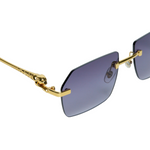 Chokore Chokore Rimless Metal Leopard Sunglasses (Black & Gold) 