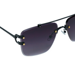 Chokore Chokore Vintage Rimless Metal Frame Sunglasses (Black & Grey) 