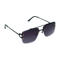 Chokore Chokore Vintage Rimless Metal Frame Sunglasses (Black & Grey)