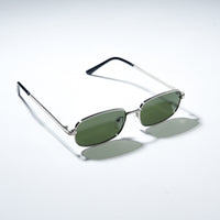 Chokore Chokore Retro Small Metal Frame Sunglasses (Green & Silver)