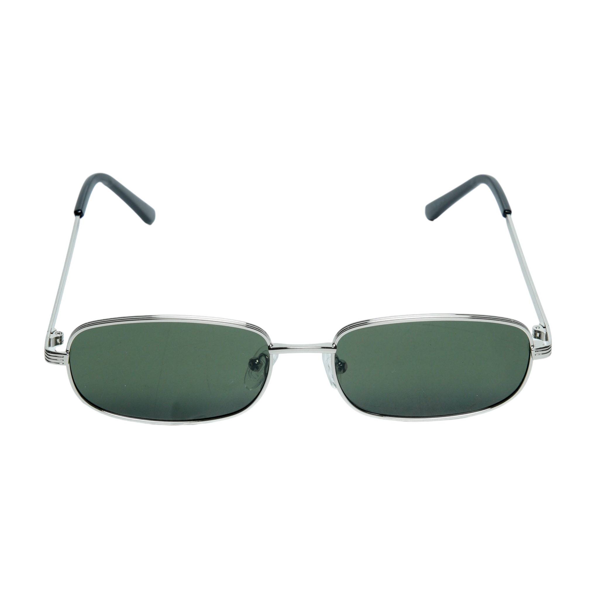 Chokore Retro Small Metal Frame Sunglasses (Green & Silver)