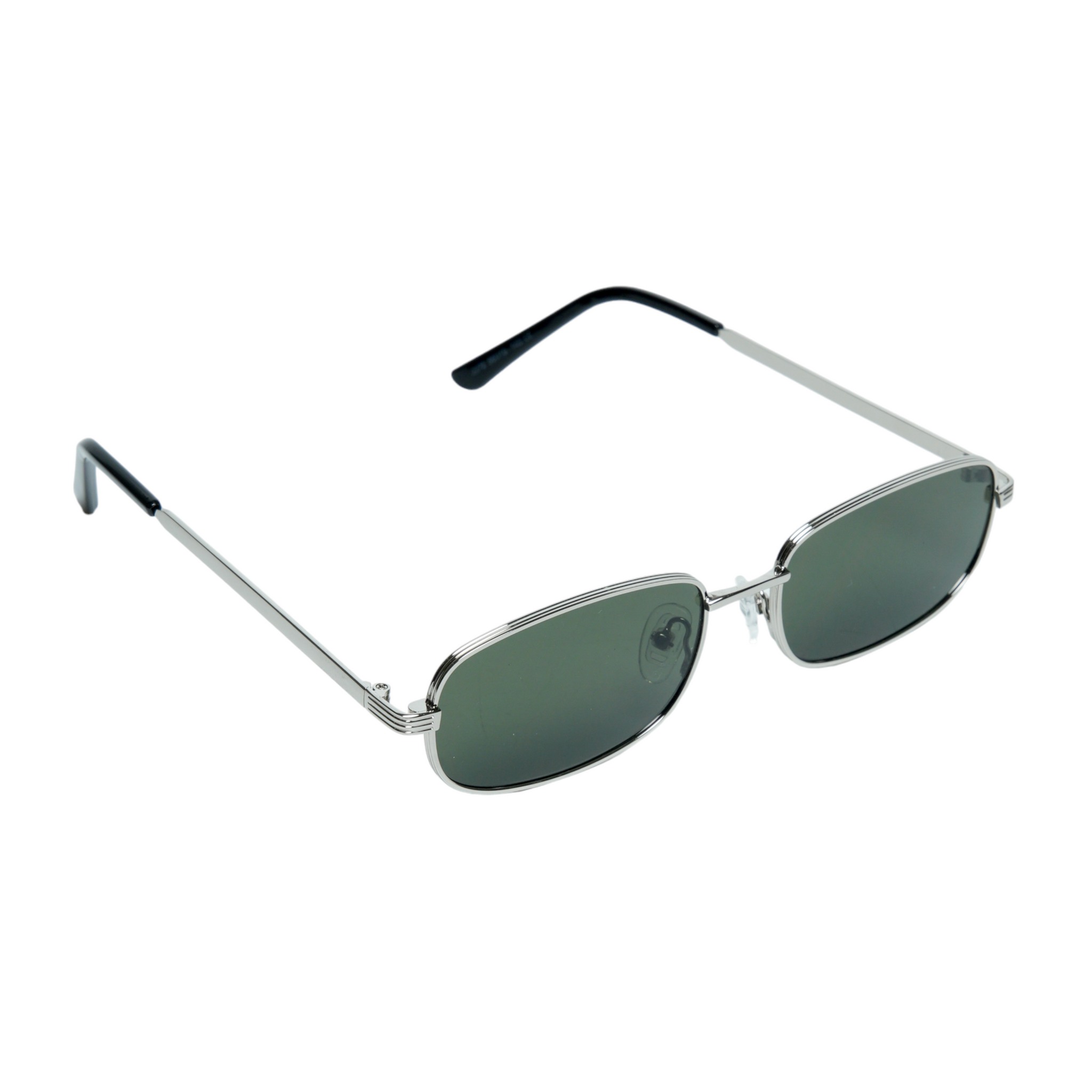 Chokore Retro Small Metal Frame Sunglasses (Green & Silver)