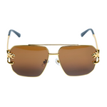 Chokore  Chokore Chic Double Bridge Aviator Sunglasses (Golden & Brown)