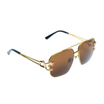 Chokore Chokore Chic Double Bridge Aviator Sunglasses (Golden & Brown) 