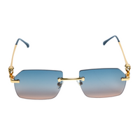 Chokore Chokore Retro Small Metal Frame Sunglasses (Blue & Golden)