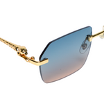 Chokore Chokore Retro Small Metal Frame Sunglasses (Blue & Golden) 