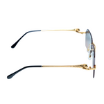 Chokore Chokore Retro Small Metal Frame Sunglasses (Blue & Golden) 