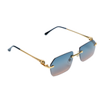 Chokore Chokore Retro Small Metal Frame Sunglasses (Blue & Golden) 