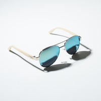 Chokore Chokore Bamboo Wood Pilot Sunglasses (Blue)