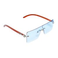 Chokore Chokore Rimless Leopard Square Sunglasses (Blue)