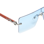 Chokore Chokore Rimless Leopard Square Sunglasses (Blue) 