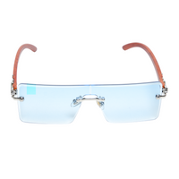 Chokore Chokore Rimless Leopard Square Sunglasses (Blue)