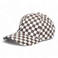 Chokore Chokore Checkerboard Print Baseball Hat (Brown)