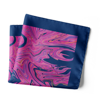 Chokore Chokore Navy blue & purple Silk Pocket Square from the Marble Design range