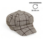 Chokore Chokore Vintage Houndstooth Newsboy Cap (Khaki) 