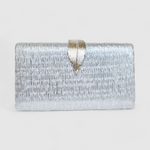 Chokore Chokore Shimmery Leaf Clutch/Handbag (Silver) 