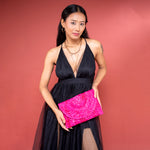 Chokore Bamboo Tote - Handcrafted Basket Bag for Women.teal Chokore Rattan Beach Clutch (Hot Pink)