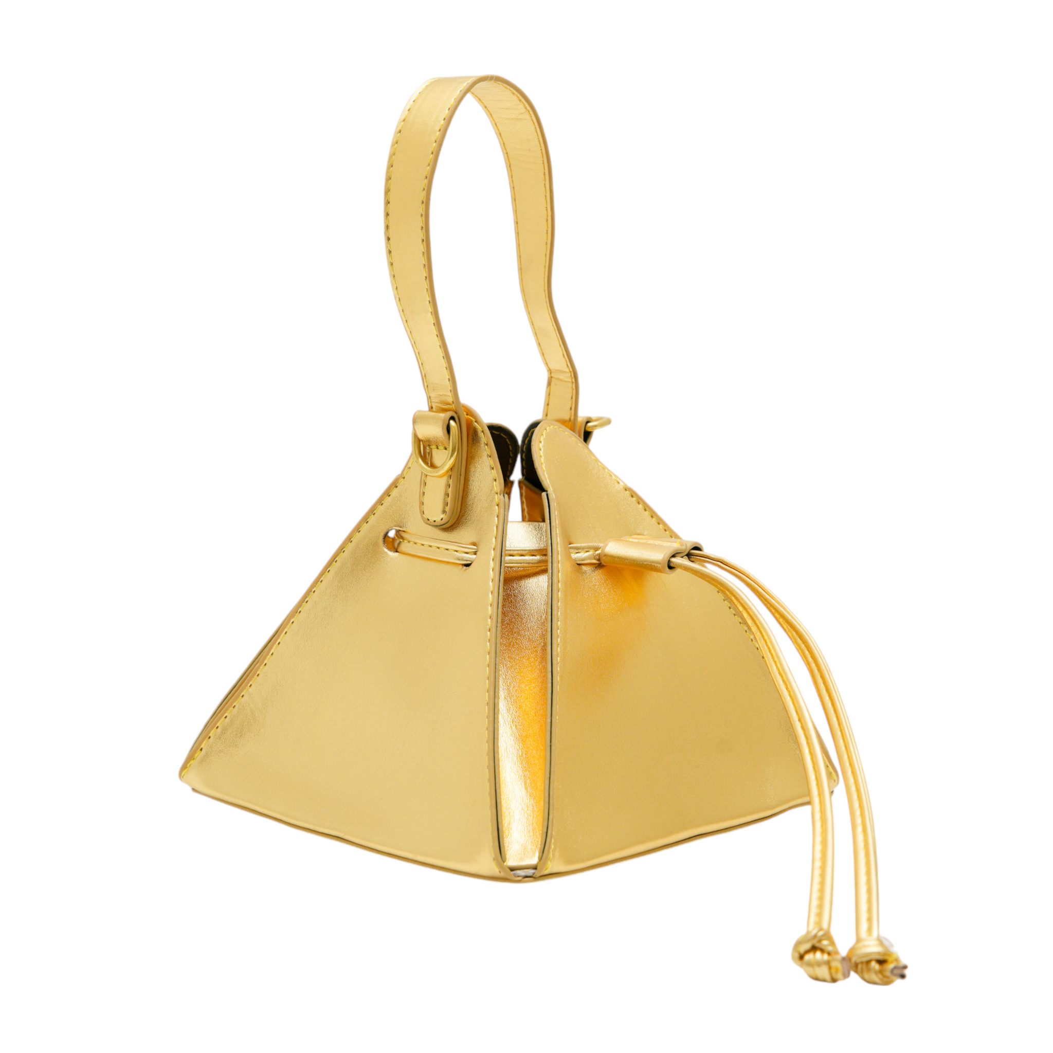 Chokore Vegan Leather Triangle Potli Bag (Golden)