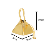 Chokore Chokore Vegan Leather Triangle Potli Bag (Golden) 