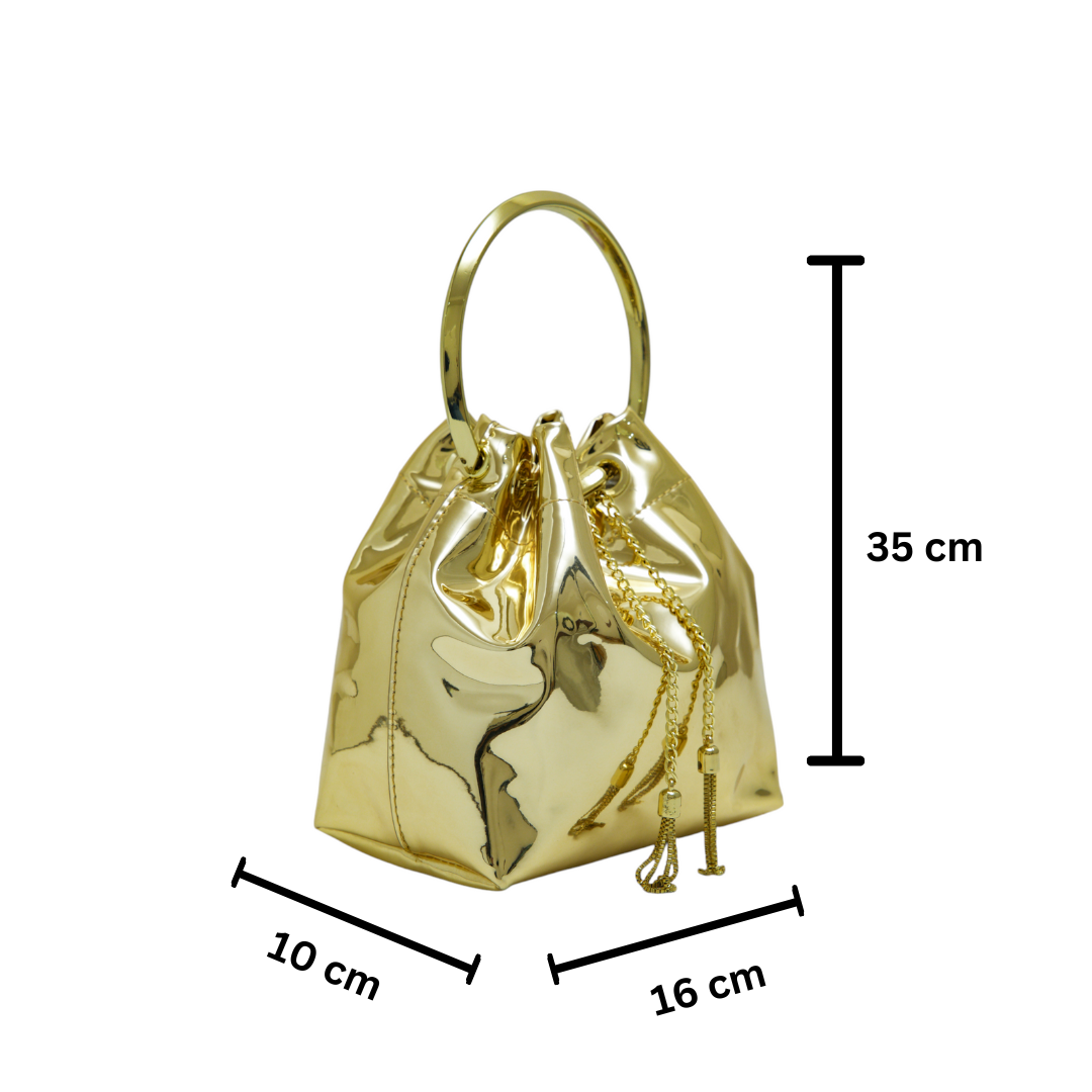 Chokore Gold Tassel Potli Bag (Golden)