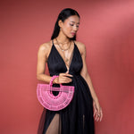 Chokore Chokore Rattan Beach Clutch (Hot Pink) Bamboo Tote - Handcrafted Basket Bag for Women Pink