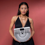 Chokore  Bamboo Tote - Handcrafted Basket Bag for Women Silver