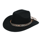 Chokore Chokore Cowboy Hat with Multicolor Belt (Black) 