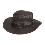 Chokore Chokore Mesh Cowboy Hat with Braided Belt (Dark Brown) 