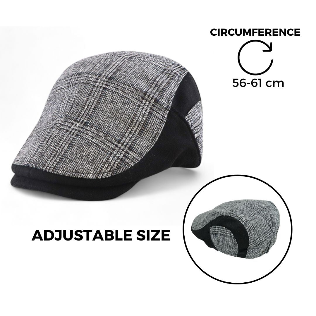 Chokore Retro British Plaid Ivy Cap (Black)