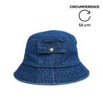 Chokore Chokore Denim Pocket-style Bucket Hat (Dark Blue) 