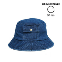 Chokore Chokore Denim Pocket-style Bucket Hat (Dark Blue)