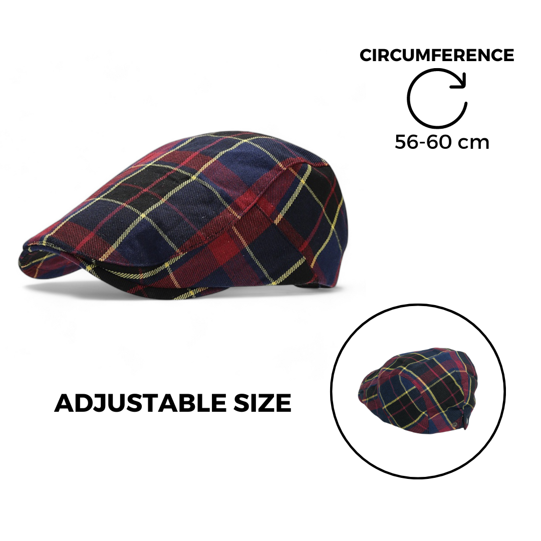 Chokore Classic Checked Ivy Cap (Navy Blue)