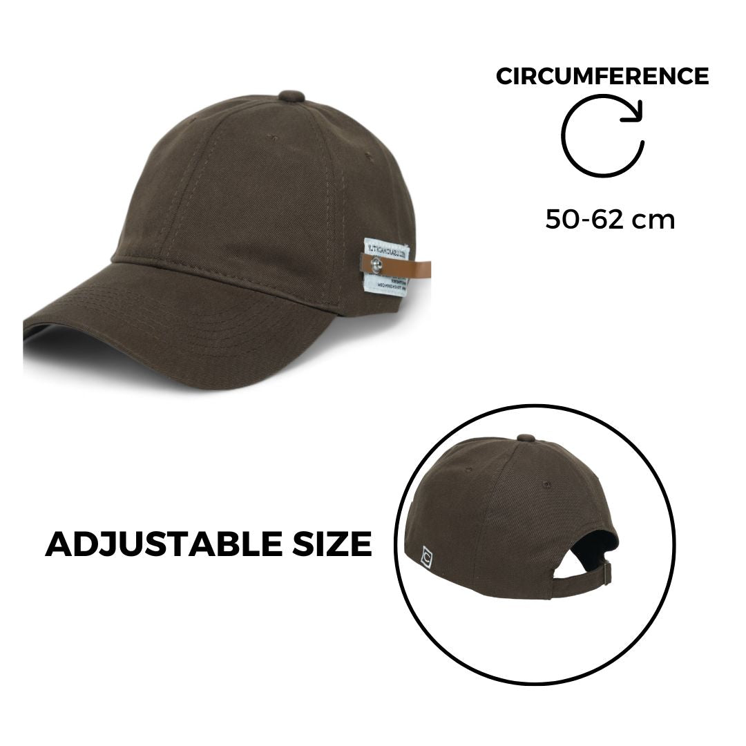 Chokore Curved Brim Leather Label Baseball Cap (Light Brown)