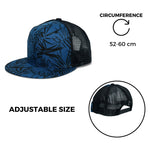 Chokore Chokore Printed Flat Brim Baseball Cap with Mesh Detailing (Blue) 