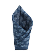 Chokore Chokore Navy Blue Silk Pocket Square - Indian At Heart line 