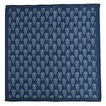 Chokore Chokore Navy Blue Silk Pocket Square - Indian At Heart line 