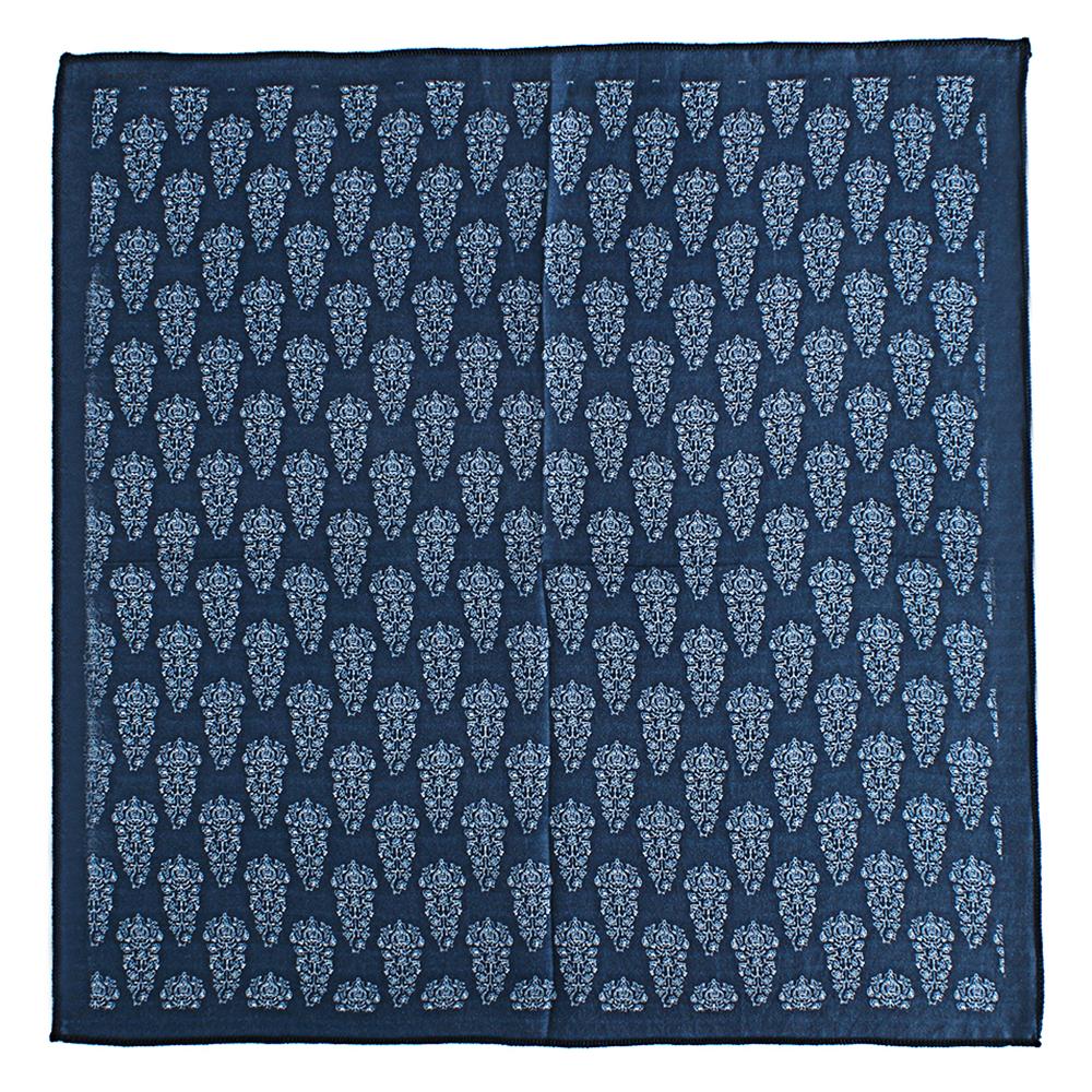 Chokore Navy Blue Silk Pocket Square - Indian At Heart line