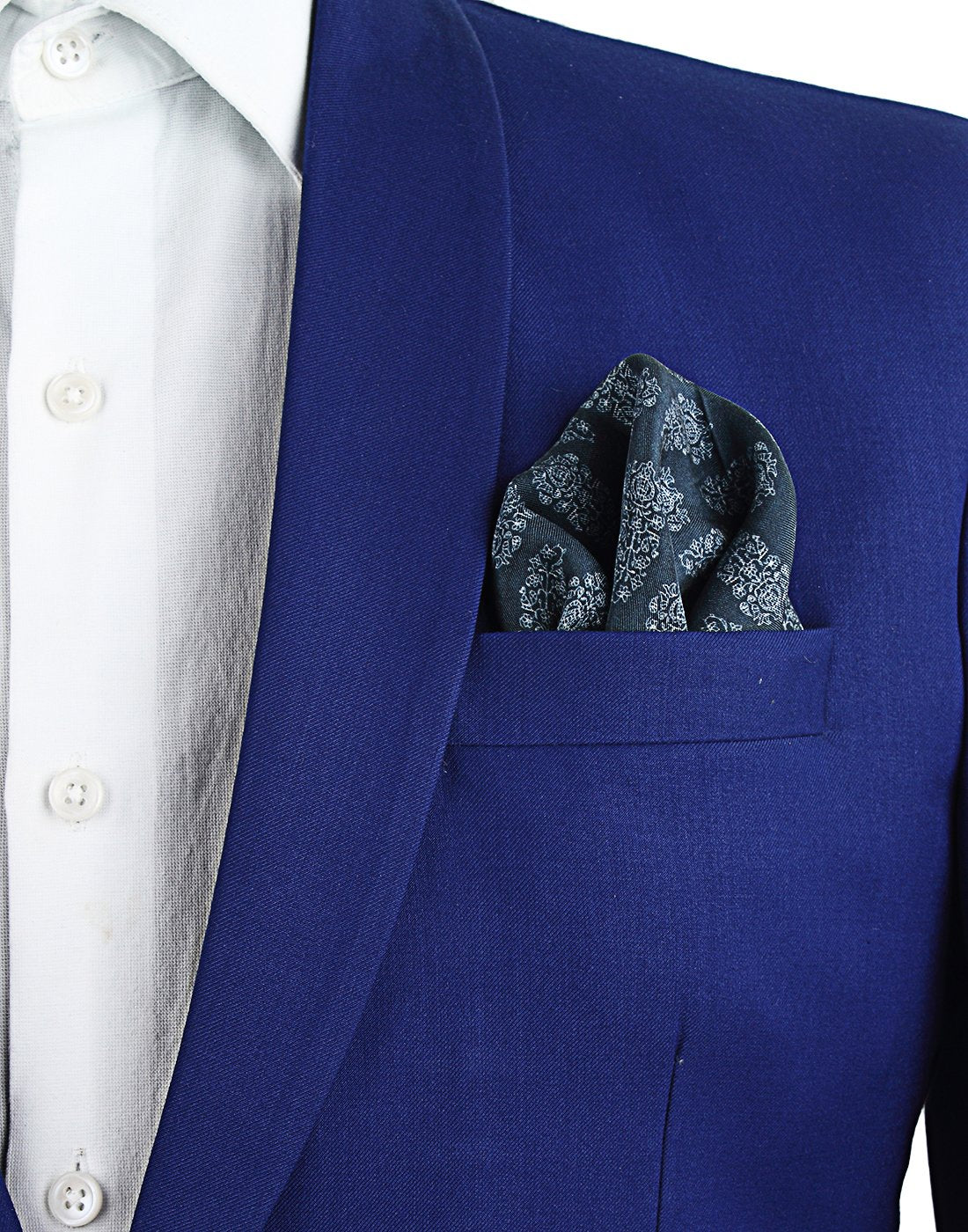 Chokore Navy Blue Silk Pocket Square - Indian At Heart line